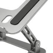 NPO NVR-5035 Açı Ayarlı Ergonomik Macbook Özel 17" Masaüstü Notebook Stand Gümüş Gri - 6