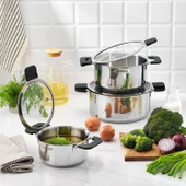 Schafer Iconic Çelik Tencere Seti 6 Parça-Inox - 1