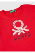 Erkek Çocuk Kırmızı Benetton Logo Baskılı Uzun Kollu T-Shirt - 3