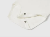 Bebek beyaz Logo İşlemeli Çıtçıtlı Bebe Yakalı Kısa Kollu Body - 3