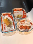 Borcam Orta Boy Fırın Kalıbı 3 Lü Set Fırın Tepsisi ( 59084+59006+59384) - 1
