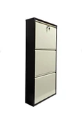 adlsteel Metal Ayakkabılık 3'Lü KİLİTLİ KAHVE-KREM - 2