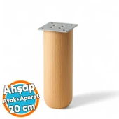 Ahşap Silindir Ayak 20 cm Aparat Dahil Mobilya Koltuk Kanepe Sehpa Masa Ayağı Ayakları thumbnail 1
