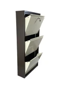 adlsteel Metal Ayakkabılık 3'Lü KİLİTLİ KAHVE-KREM - 3