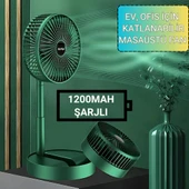 Coofbe Teleskopic 1200Mah Şarjlı 3 Hız Modlu Masaüstü Vantilatör Fan Ev Ofis Masaüstü Vantilatör Fan - 7