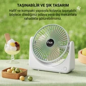 Coofbe Taşınabilir 3 Kademeli 1200Mah Şarjlı Masaüstü Vantilatör Fan Ev Ofis Masaüstü Vantilatör - 2