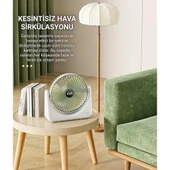 Coofbe Taşınabilir 3 Kademeli 1200Mah Şarjlı Masaüstü Vantilatör Fan Ev Ofis Masaüstü Vantilatör - 11