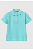 Erkek Çocuk Su Yeşili Logolu Pike Polo T-Shirt - 1