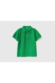 Erkek Çocuk Yeşil Logolu Polo T-shirt - 1