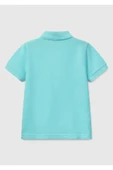 Erkek Çocuk Su Yeşili Logolu Pike Polo T-Shirt - 2