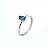 14 Ayar Altın Kaplama Kişiselleştirilebilir Doğum Taşı Damla Taşlı Yüzük - RS00106 thumbnail 5