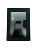 Valkyrie Akıllı Mekanizmalı Minimalist Metal Kartlık RFID Korumalı Şık Dayanıklı 15-25 Kart Kapasiteli Cüzdan Kartlık Antrasit - 7