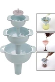 Süzgeçli Huni Seti, Çok Amaçlı Yağlık Sirkelik Huni 4’lü Set (3Boy+Süzgeç) - 2