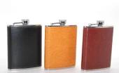 Paslanmaz Çelik Tekli 8 Oz Derili Matara  Alk2661 - 1