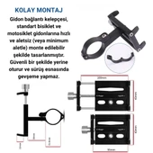 Coofbe Güçlendirilmiş Alüminyum Ayarlanabilir Gidon Bağlantılı Motosiklet Telefon Tutucu Gidon Telefon Tutucu - 4