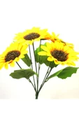 fesleğen çiçek Yapay Çiçek 5 Dallı Ayçiçeği 50 Cm - 2