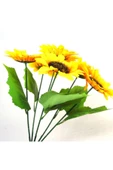 fesleğen çiçek Yapay Çiçek 5 Dallı Ayçiçeği 50 Cm - 3