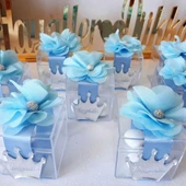 Pleksi İsimlikli Şeffaf Kutu Erkek Bebek Şekeri(20 Adet) thumbnail 1