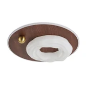 Apliqa Noirre Ahşap Detaylı Plafonyer Ledli Avize thumbnail 1