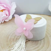 Kelebek Konsept Flok Oval Kutu Bebek şekeri(30 Adet) - 1