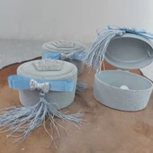 Gri (Gümüş) Kutu Pleksi İsimli Ve Fiyonklu(30 Adet) thumbnail 2