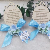 Ahşap Kalp Süslü Nazarlık Hediyelik(30 Adet) - 2