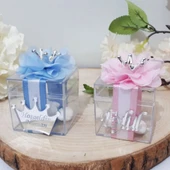 Prens Şeffaf Kutu Taçlı Erkek Bebek Şekeri(30 Adet) - 1