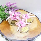 Lazer Çiçekli Hasır Etiketli Tabla Bebek Magnetleri(30 Adet) thumbnail 3