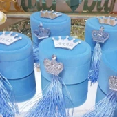 Plastik Taçlı Kutu Pleksi İsimli Ve Fiyonklu(30 Adet) - 1