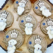 Ayıcıklı Ahşap İsimlikli Magnet Bebek Şekeri(30 Adet) thumbnail 2