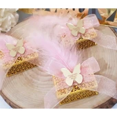 Tüy Süslemeli Küçük Kutu Pleksi İsimli Bebek Şekeri(30 Adet) thumbnail 1