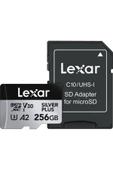 Lexar 256GB Silver Plus 205mb 4K V30 UHSI Micro SD Hafıza Kartı thumbnail 1