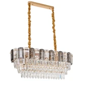 Apliqa Colın 80'Lik Yemek Masası Üstü Krom Kaplamalı Kristalli Avize thumbnail 1