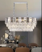 Colın 80'Lik Yemek Masası Üstü Krom Kaplamalı Kristalli Avize thumbnail 2