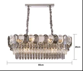 Apliqa Sento 80'Lik Yemek Masası Üstü Sıralı Kristallli Avize thumbnail 5