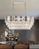 Colın 80'Lik Yemek Masası Üstü Krom Kaplamalı Kristalli Avize thumbnail 1