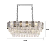 Colın 80'Lik Yemek Masası Üstü Krom Kaplamalı Kristalli Avize thumbnail 9