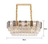 Apliqa Colın 80'Lik Yemek Masası Üstü Krom Kaplamalı Kristalli Avize thumbnail 5