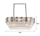 Colın 80'Lik Yemek Masası Üstü Krom Kaplamalı Kristalli Avize thumbnail 10