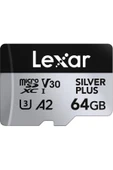 Lexar 64GB Silver Plus 205mb 4K V30 UHSI Micro SD Hafıza Kartı thumbnail 3