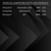 Peugeot 207, Partner Tepee ve Citroen için Cam Düğme Kapağı Sol - 8