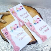 Nazarlıklı Makrome Anahtarlik Hediyelik Bebek Şekeri(30 Adet) - 4