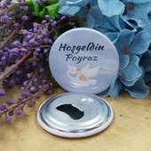 Leylekli Metal Baskılı Bebek Şekeri Metal Magnet Açacak (15 Adet) - 1