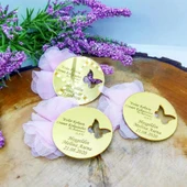 Yuvarlak Kelebek Desenli Fiyonklu Pleksi Bebek Hediyesi(30 Adet) thumbnail 2