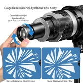 Gdx SN-02 120mm Çaplı Optik Snoot Bowens Bağlantılı 35 Desen Kartlı 5 Renkli Filtreli - 8