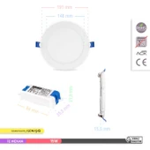 Ack 15w Günışığı 3000k Slim Led Panel Yuvarlak Alüminyum AP01-01500 - 4