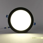 Ack 18w Ilık Beyaz 4000k Siyah Kasa Slim Led Panel Yuvarlak AP01-01811 - 3