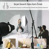 Gdx SN-02 120mm Çaplı Optik Snoot Bowens Bağlantılı 35 Desen Kartlı 5 Renkli Filtreli - 9