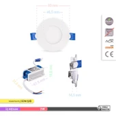 Ack 3w Günışığı 3000k Slim Led Panel Yuvarlak Alüminyum AP01-00300 - 4