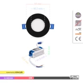 Ack 3w Günışığı 3000k Siyah Kasa Slim Led Panel Yuvarlak AP01-00301 - 4